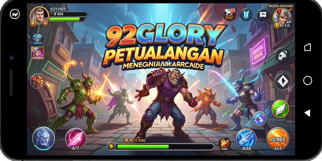 Screenshot gameplay 92GLORY yang menampilkan aksi seru di level Arcade.