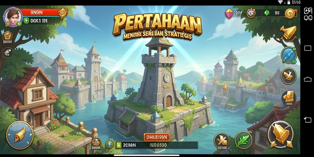 Tampilan gameplay menakjubkan di 9N9N dengan aksi Tower Defense yang seru.
