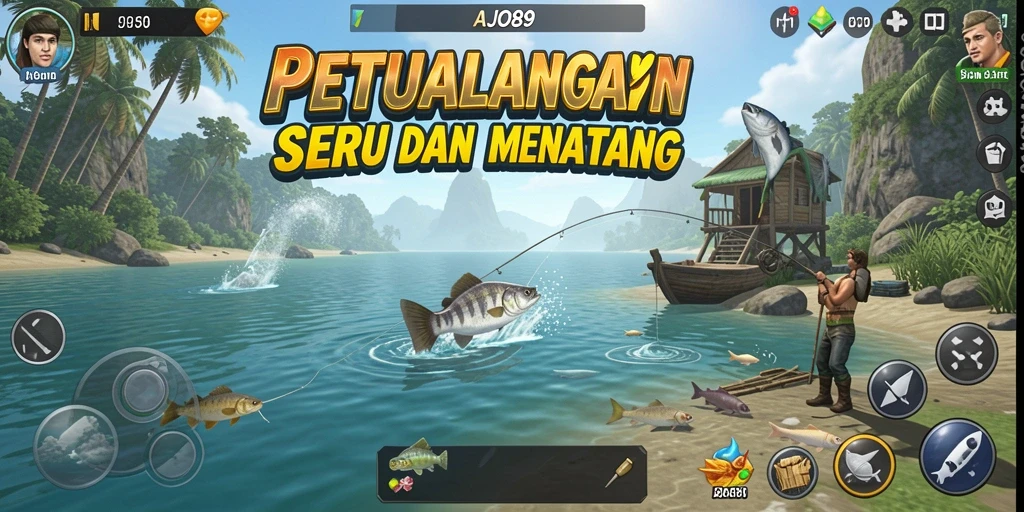 Tangkapan ikan yang mendebarkan dalam gameplay AJO89.