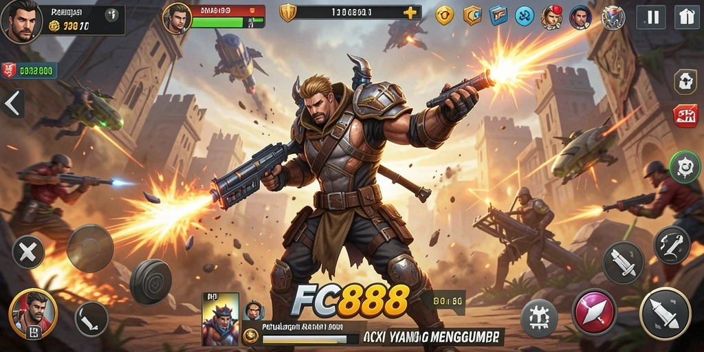 Tampilan aksi seru dalam gameplay FC888 yang mendebarkan.