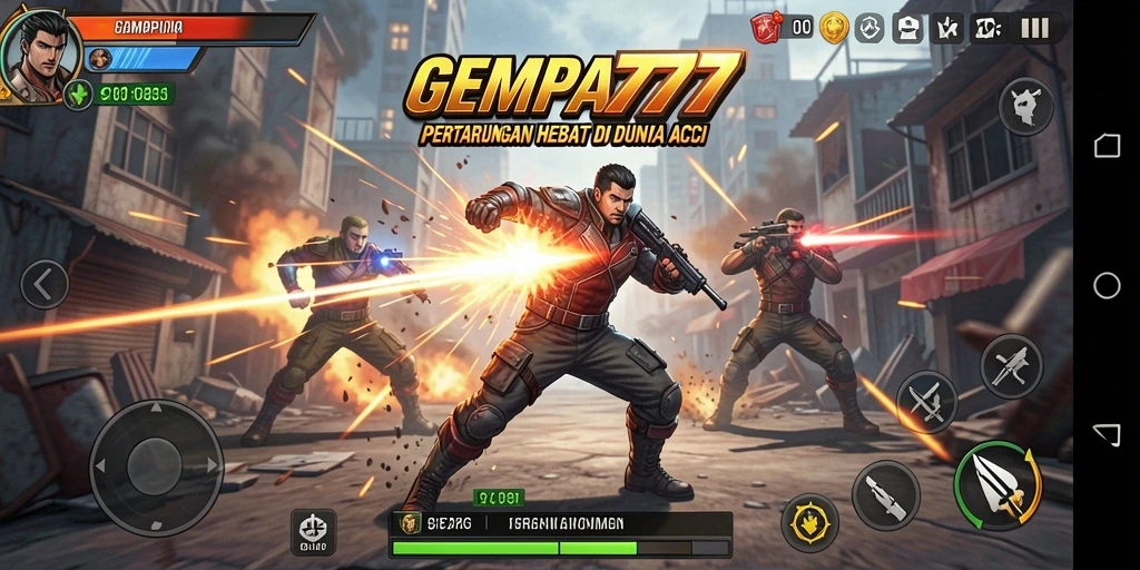 Tampilan gameplay aksi GEMPA777 yang menegangkan.