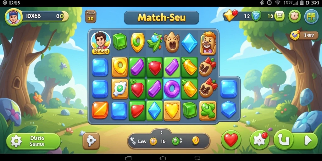 Tampilan menarik dari gameplay <strong>IDX66</strong> dengan tantangan Match-3 yang seru.
