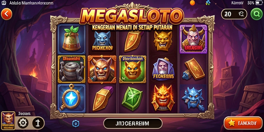 Tampilan gameplay menegangkan di dunia Horror MEGASLOTO.