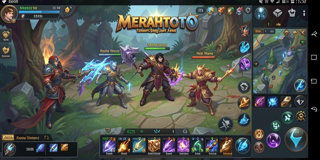 Screenshot gameplay MERAHTOTO dengan pemandangan menakjubkan dari dunia MMORPG.