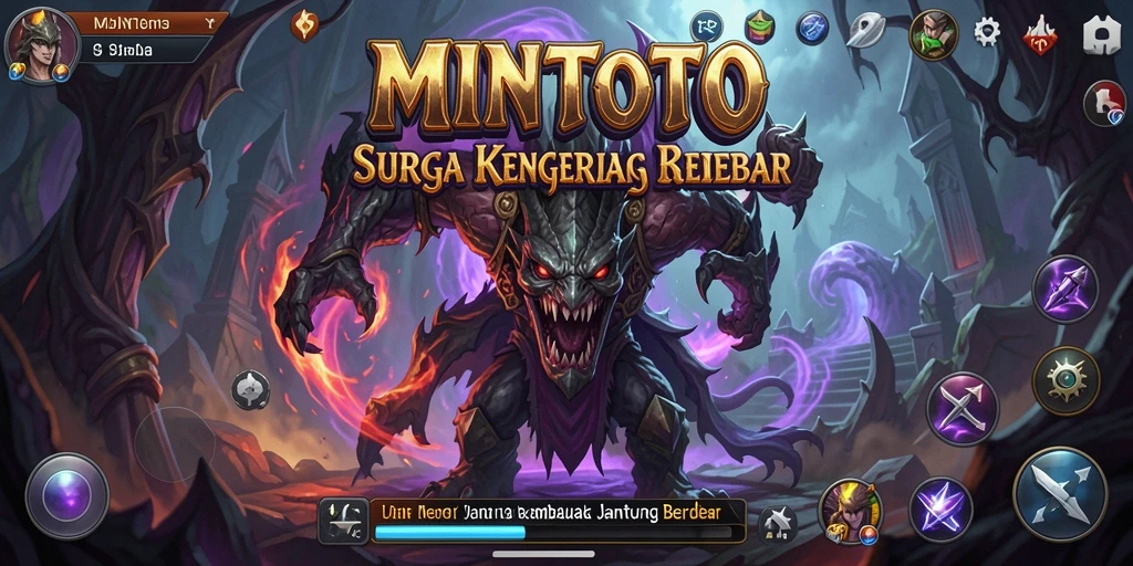 Gameplay MINTOTO menampilkan suasana menyeramkan dalam kegelapan.