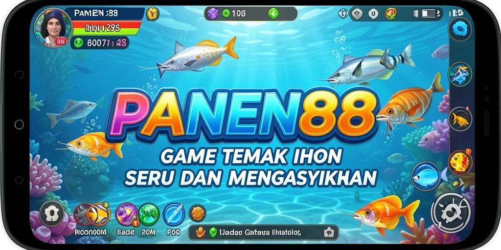 Tampilan gameplay menembak ikan yang seru dan penuh warna.