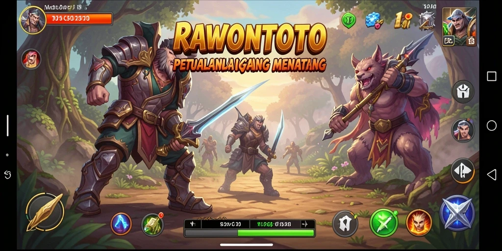 Tampilan gameplay RAWONTOTO yang menampilkan petualangan seru dan menantang.